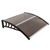 HAOYYE Household Application Door and Window Rain Cover Eaves Canopy With Brown Polycarbonate Board and Black Aluminum Bracket, Durable, Easy to Install, Suitable for Protecting Your Home From Rain and Sun, for Outdoor Use